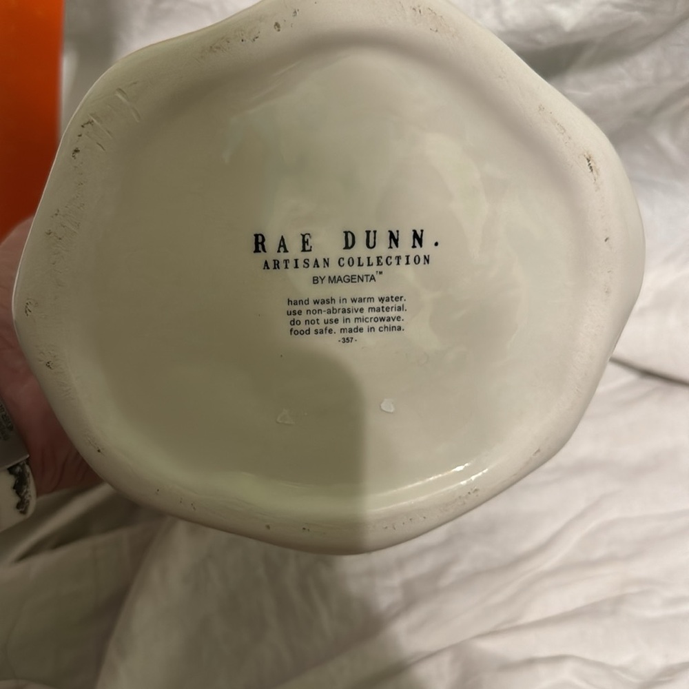 Rae Dunn White Ghost with Black Witch Hat Jar - Picture 5 of 5